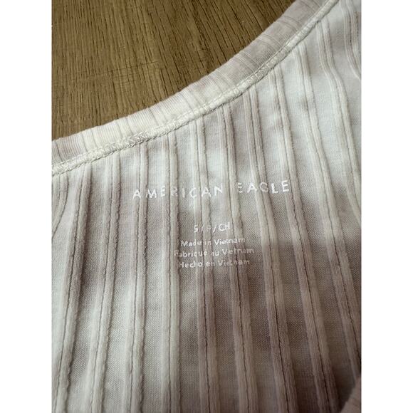 American Eagle Women's White Wash Gray One Shoulder Stretch Top Size S - Picture 5 of 5